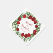 レッドローズ結婚ズ スタンダードカクテルナプキン (角)