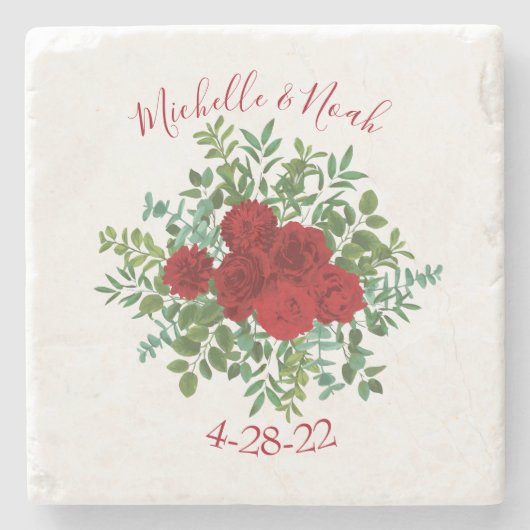 レッドローズ結婚ズ ストーンコースター (正面)