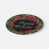 レッドローズ結婚ズ ペーパープレート (アングル)