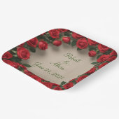 レッドローズ結婚ズ ペーパープレート (傾斜あり)