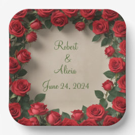 レッドローズ結婚ズ ペーパープレート