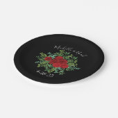 レッドローズ結婚ズ ペーパープレート (アングル)