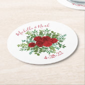 レッドローズ結婚ズ ラウンドペーパーコースター (アングル)