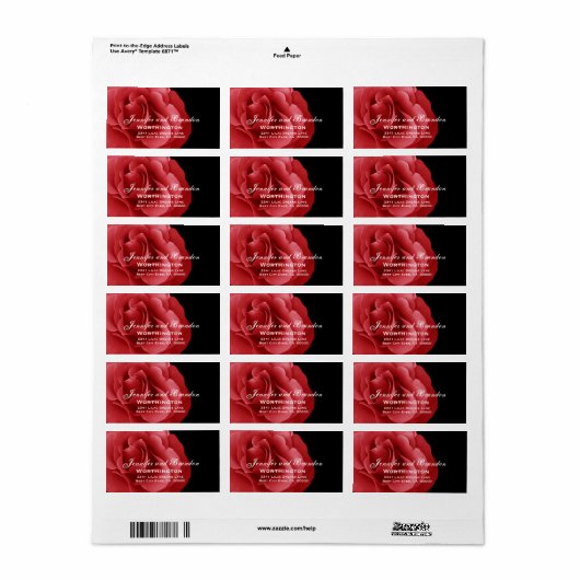 レッドローズ結婚ズ ラベル (フルシート)