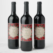 レッドローズ結婚ズ ワインラベル (ボトル)