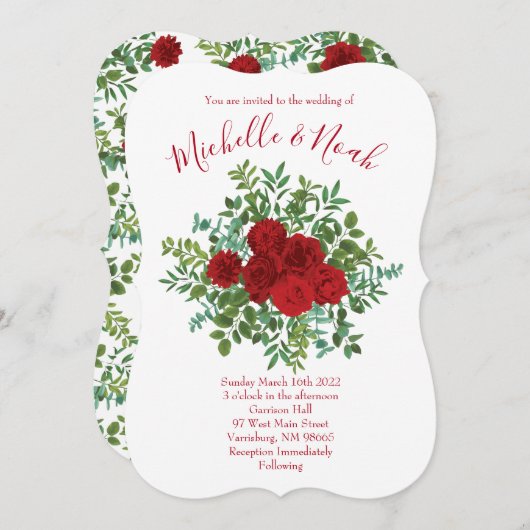 レッドローズ結婚ズ 招待状 (正面/裏面)