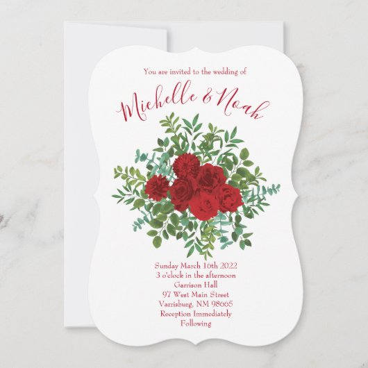 レッドローズ結婚ズ 招待状 (正面)