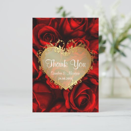 レッドローズ結婚フローラありがとう サンキューカード (スタンド正面)