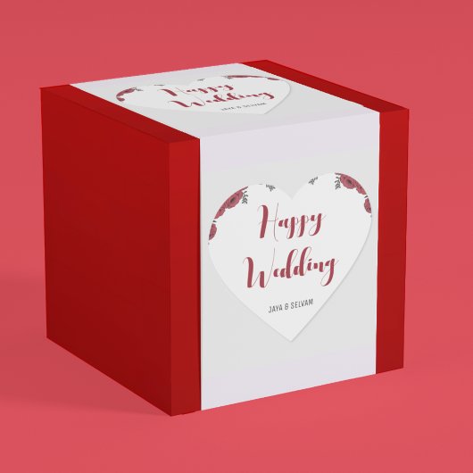 レッドローズ結婚フローラテーマ ハートシール