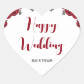 レッドローズ結婚フローラテーマ ハートシール (正面)