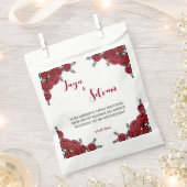 レッドローズ結婚フローラテーマ フェイバーバッグ (クリップ留めされた状態)