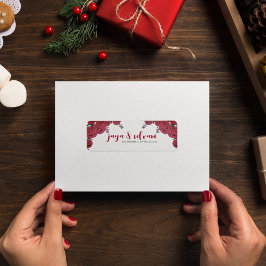 レッドローズ結婚フローラテーマ ラベル