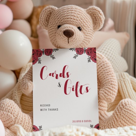 レッドローズ結婚フローラテーマ 台座サイン