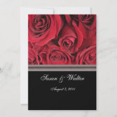 レッドローズ結婚式招待状（グレーリボン付き） 招待状 (裏面)