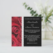 レッドローズ結婚式招待状(ハートアクセント付) 招待状 (スタンド正面)