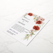 レッドローズ結婚式招待状 箔招待状 (回転した状態)