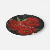 レッドローズ結婚紙プレート ペーパープレート (アングル)