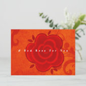 レッドローズ結婚記念日フラットグリーティングカード カード (スタンド正面)