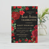レッドローズ縁どフローラSweet sixteen 招待状 (スタンド正面)