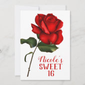 レッドローズ美しい&ザビーストスウィート16パーティー 招待状 (正面)