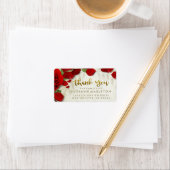 レッドローズ花びらサンキューファミリー住所 シール (インサイチュ)