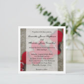 レッドローズ花びらサンドビーチ結婚式 招待状 (スタンド正面)