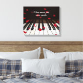 レッドローズ花びらズオンピアノ キャンバスプリント (インサイチュ (寝室))