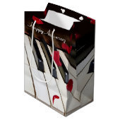 レッドローズ花びらズオンピアノ ミディアムペーパーバッグ (正面アングル)