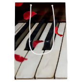 レッドローズ花びらズオンピアノ ミディアムペーパーバッグ (裏面)