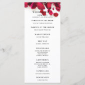 レッドローズ花びら結婚の式プログラム プログラム (裏面)