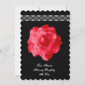 レッドローズ花びら結婚式招待状F204 招待状 (裏面)