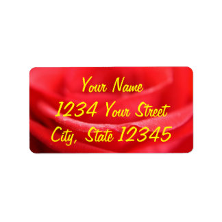 レッドローズ花びら ラベル