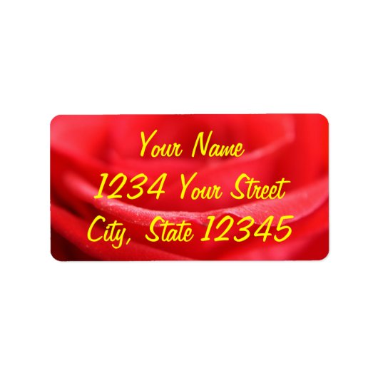 レッドローズ花びら ラベル (正面)