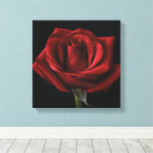 レッドローズ装飾用クッション キャンバスプリント (インサイチュ (ウッドフロア))