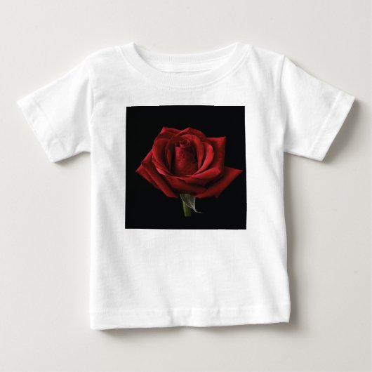 レッドローズ装飾用クッション ベビーTシャツ (正面)