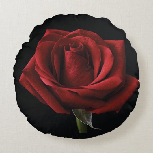 レッドローズ装飾用クッション ラウンドクッション (正面)