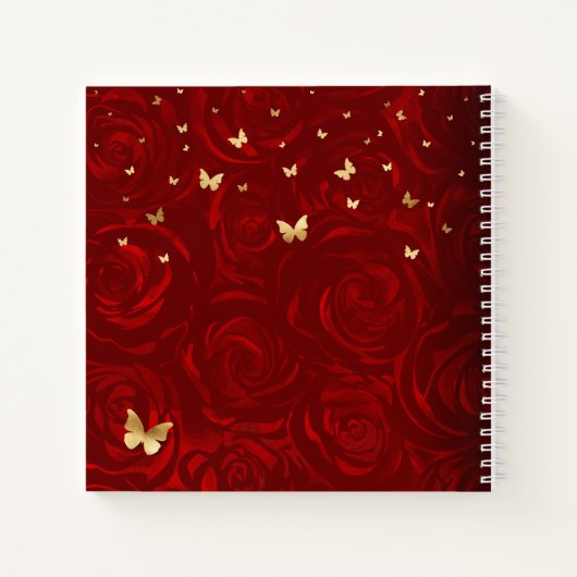 レッドローズ金ゴールドエレガントフォトキンセアニェラゲスト ノートブック (裏面)