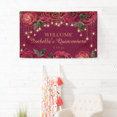 レッドローズ金ゴールドスターズQuinceanera Welcome 横断幕 (インサイチュ)