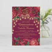 レッドローズ金ゴールドストリングライトスターフォトキンセアニラ 招待状 (スタンド正面)