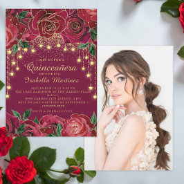 レッドローズ金ゴールドストリングライトスターフォトキンセアニラ 招待状