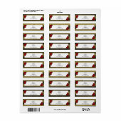 レッドローズ金ゴールドブラックストライプ住所 シール (フルシート)