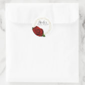 レッドローズ金ゴールド幾何学模様ブライダルシャワー ラウンドシール (バッグ)