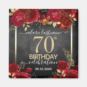 レッドローズ70th誕生日セーブザデート マグネット