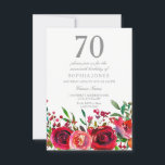 レッドローズ70th誕生日パーティーの招待状 招待状<br><div class="desc">Red Rose 70th Birthday Party Invitation Matching collection in Niche and Nest store.</div>