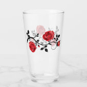 レッドローズ&つる植物グラス タンブラーグラス (裏面)