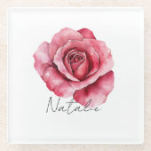 レッドローズ ガラスコースター (正面)