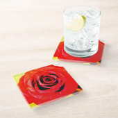 レッドローズ ガラスコースター (アングル)