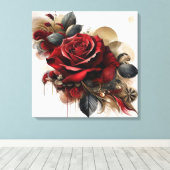 レッドローズ キャンバスプリント (インサイチュ (ウッドフロア))