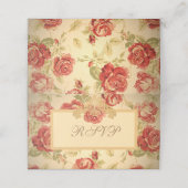 レッドローズ、クリーム、タンアンティークフローラ プレイスカード (外部開封)