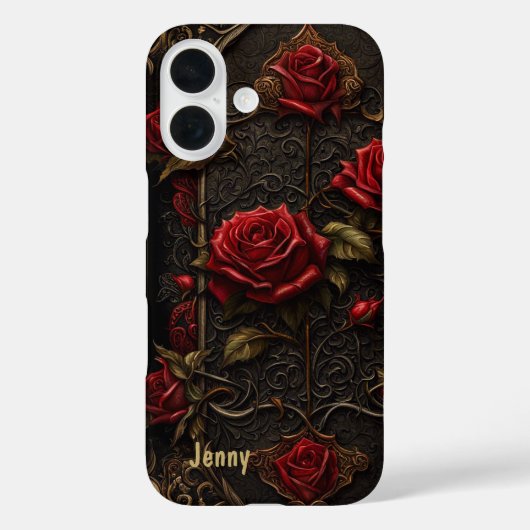 レッドローズ ゴス ゴシック Case-Mate iPhoneケース (裏面)